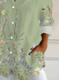 Women's Floral Long Sleeve Shirt Spring/Fall Buckle Shirt Collar Daily Casual Top