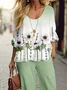 Women's Floral Printing Two-Piece Set Daily Long Sleeve Casual Spring/Fall Top With Pants Matching Set