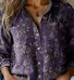 Women's Long Sleeve Shirt Spring/Fall Floral Shirt Collar Daily Going Out Casual Top