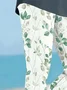Women's Floral Capris Elastic Waist Pant Casual Summer Trousers