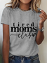 Women's Text Letters Short Sleeve Tee T-shirt Crew Neck Casual Summer Top