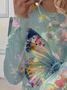 Women's Floral Long Sleeve Tee T-shirt Crew Neck Printing Casual Spring/Fall Graphic Tee Top