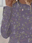 Women's Floral Long Sleeve Tee T-shirt Crew Neck Printing Casual Spring/Fall Graphic Tee Top