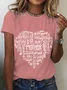 Women's Text Letters Short Sleeve Tee T-shirt Crew Neck Casual Summer Top