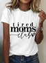 Women's Text Letters Short Sleeve Tee T-shirt Crew Neck Casual Summer Top