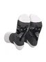 Black and white striped animal cat print mid tube socks