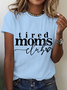 Women's Text Letters Short Sleeve Tee T-shirt Crew Neck Casual Summer Top