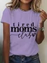 Women's Text Letters Short Sleeve Tee T-shirt Crew Neck Casual Summer Top