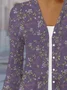 Women's Floral Spring/Fall Cover-up Casual Printing Lightweight Cardigan
