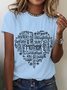 Women's Text Letters Short Sleeve Tee T-shirt Crew Neck Casual Summer Top
