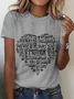 Women's Text Letters Short Sleeve Tee T-shirt Crew Neck Casual Summer Top