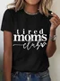 Women's Text Letters Short Sleeve Tee T-shirt Crew Neck Casual Summer Top