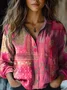 Women's Floral Long Sleeve Shirt Spring/Fall Shirt Collar Daily Vintage Top