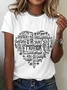 Women's Text Letters Short Sleeve Tee T-shirt Crew Neck Casual Summer Top