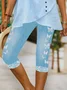 Women's Butterfly Casual Summer Capris Leggings