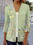Women's Floral Spring/Fall Cover-up Casual Printing Lightweight Cardigan