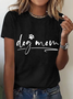 Women Text Letters Short Sleeve Tee T-shirt Crew Neck Casual Summer Top