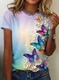 Women's Floral Short Sleeve Tee T-shirt Crew Neck Printing Casual Summer Graphic Tee Top