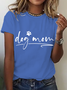 Women Text Letters Short Sleeve Tee T-shirt Crew Neck Casual Summer Top
