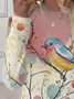 Women's Floral Long Sleeve Tee T-shirt Crew Neck Printing Casual Spring/Fall Graphic Tee Top