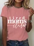 Women's Text Letters Short Sleeve Tee T-shirt Crew Neck Casual Summer Top