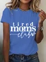 Women's Text Letters Short Sleeve Tee T-shirt Crew Neck Casual Summer Top