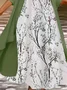 Women Floral Printing Two-Piece Set Daily Three Quarter Sleeve Casual Spring/Fall Dress With Coat Matching Set