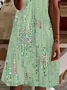 Women's Floral Short Sleeve Summer Printing Dress V Neck Daily Casual Knee Length T-Shirt Dress H-Line Dress