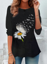 Women's Floral Long Sleeve Tee T-shirt Crew Neck Casual Spring/Fall Graphic Tee Top
