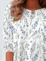 Women's Floral Long Sleeve Tee T-shirt Crew Neck Printing Casual Spring/Fall Graphic Tee Top