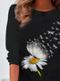 Women's Floral Long Sleeve Tee T-shirt Crew Neck Casual Spring/Fall Graphic Tee Top