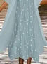 Women Striped Printing Two-Piece Set Daily Three Quarter Sleeve Casual Spring/Fall Dress With Coat Matching Set