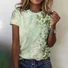 Women's Floral Short Sleeve Tee T-shirt Crew Neck Vintage Summer Top