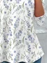 Women's Floral Long Sleeve Tee T-shirt Crew Neck Printing Casual Spring/Fall Graphic Tee Top