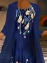 Women Floral Printing Two-Piece Set Daily Three Quarter Sleeve Casual Spring/Fall Dress With Coat Matching Set