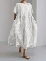 Women's Floral Pattern Short Sleeve Summer Dress Crew Neck Daily Casual Maxi Classic A-Line Dress