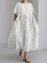 Women's Floral Pattern Short Sleeve Summer Dress Crew Neck Daily Casual Maxi Classic A-Line Dress
