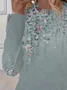 Women's Floral Long Sleeve Tee T-shirt Crew Neck Printing Casual Spring/Fall Graphic Tee Top