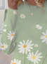 Women's Floral Long Sleeve Tee T-shirt Crew Neck Printing Casual Spring/Fall Graphic Tee Top