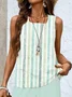Women's Striped Printing Two-Piece Set Daily Sleeveless Casual Summer Top With Pants Matching Set