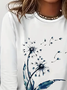 Women's Floral Long Sleeve Tee T-shirt Crew Neck Printing Casual Spring/Fall Graphic Tee Top