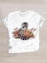 Women's Animal Short Sleeve Tee T-shirt Crew Neck Casual Summer Top