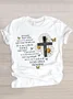 Women Floral Short Sleeve Tee T-shirt Crew Neck Casual Summer Top