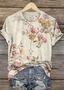 Women's Floral Short Sleeve Tee T-shirt Crew Neck Casual Summer Top