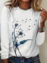 Women's Floral Long Sleeve Tee T-shirt Crew Neck Printing Casual Spring/Fall Graphic Tee Top