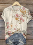 Women's Floral Short Sleeve Tee T-shirt Crew Neck Casual Summer Top