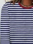 Women's Striped Long Sleeve Tee T-shirt Crew Neck Printing Casual Spring/Fall Graphic Tee Top