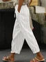 Women's Trousers Straight Pants Daily Going Out Casual Printing Linen Blend Floral Spring/Fall Pants