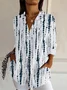 Women's Striped Long Sleeve Shirt Spring/Fall Buckle Shirt Collar Daily Casual Top