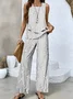 Women 3D Printing Two-Piece Set Daily Sleeveless Casual Summer Top With Pants Matching Set
